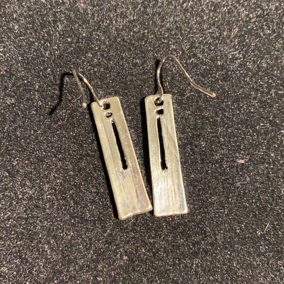 Abstract Silver Multicolor Earrings - Picture 3 of 4